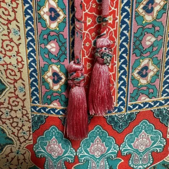 Anthropologie Tolani Silk Pink Geometric Tunic Dress Blouse Size Small Coastal - Picture 5 of 16